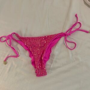 Cheeky Hot Pink Sequin String Bikini Bottom
